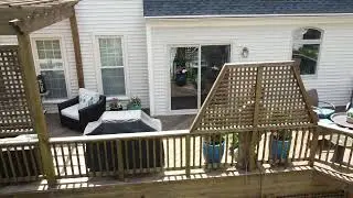 438 sq ft wood deck, pergola, and lattice
