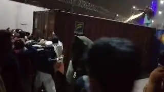 TLP LONG MARCH | The TLP activists, while removing container.