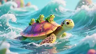 Windy Waves Go Turtle and Frogs Swim 🌊🐢🐸 | Fun Kids Song & Adventure