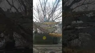 Russian, Lancet-3M, kamikaze drone, stuck in camouflage scrim netting