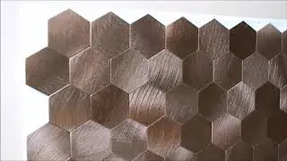 Decopus Metal Tile Backsplash (Hexagon Copper/Mute-Gold), Tile for Kitchen Wall Bathroom, Table Tops