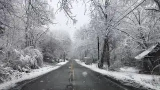 Snowy drive to Rainelle, WV.