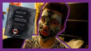 Sanctuary Spa Purifying Charcoal Bubble Sheet Mask Review! | Face Mask Fridays | RandomJosh
