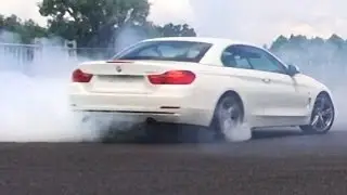 BMW 435i in Action - Review - Acceleration Onboard Autobahn Sound F33 Cabrio Donuts Burnout