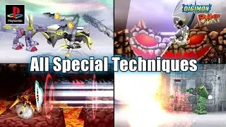 Digimon Rumble Arena - All Special Techniques | PS1