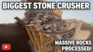 PLAYING with GIANT Rocks.ASMRRock Quarry CRUSHINGOperations Primary Jaw Crusher in action