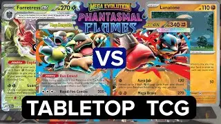 Kangaskhan ex/Forretress ex VS Mega Lucario ex | Phantasmal Flames Tabletop Gameplay