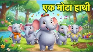 🐘 Ek Mota Hathi | एक मोटा हाथी | Hindi Rhymes for Kids | GOGO MIMI