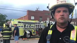 Long Lake Fire Chief Terry Kreher on firr at Lamar Moore Construction