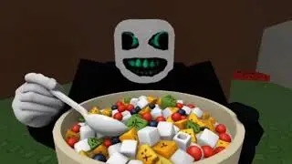 die of death humor: pursuer eats his crafted meal
