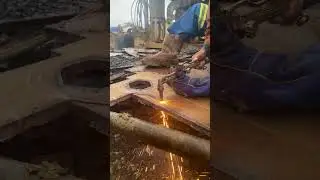 Making key for tighten and remove nut cylinder bucket sany365 #heavyequipment #minning #excavator