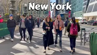 Walking The Streets Of New York April 2023 - Bryant Park 4k video