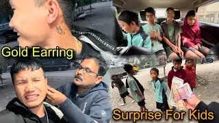 Finally Gold Ear Rings🤗 || First Time Ear Piercing In My Life🥲 || Surprise Car Ride For Kids❤️