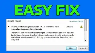 How To Fix File and Print Sharing Resource is Online but Isn&rsquo;t Responding to Connection Attempts