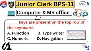 Most repeated computer MCQs | Ms office | Junior clerk | Past papers | SSU | STS | IBA | SIBA | 01