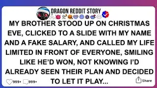 MY BROTHER STOOD UP ON CHRISTMAS EVE, CLICKED TO A SLIDE WITH MY NAME AND A FAKE SALARY, AND CALLED