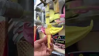 Strawberry & Mango Rainbow Cone Ice Cream | Colorful Street Food Dessert🍦🍓