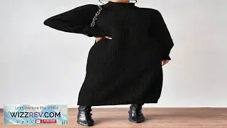 Aalyst Solid Color Turtleneck Knit Dress Casual For Autumn Winter Fall Cloth
