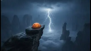 Solo Camping Floating Mountains: Trapped in Monster Storm at 4000ft - Heavy Rain ASMR & Thunder
