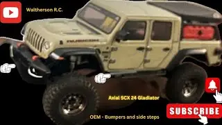 Axial SCX 24 jeep gladiator upgrade bumpers and rock sliders ￼￼