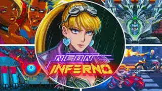 Neon Inferno (PC) - All Bosses + Ending Hard Mode Mariana 4K60FPS