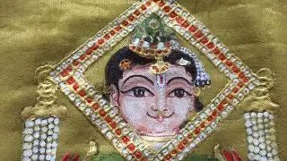 Mysore style painting / Tanjor style doing on fabric.