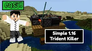 How to make a Simple Trident Killer in Minecraft Bedrock Edition |  MCPE PC Xbox PS4 | 1.18+