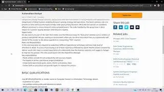 Amazon is hiring as a Automation Analyst, 7 to 10 LPA