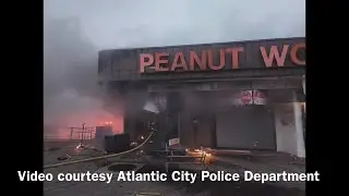 Fire at Peanut World on Atlantic City Boardwalk