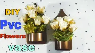 How to make easy wall hanging flowers vase |PVC Pipe #trending#Diy#homedecore#Pvc pipe #vase