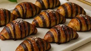 كرواسون البابكا الهش بالشوكولاتة… أسهل مما تتخيل والطعم خرافي Chocolate Babka Croissants! 2025