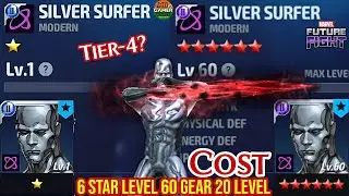 Next Tier-4? 🤔 Silver Surfer | Rank Up Level Up & Gear Upgrade Cost | Marvel future fight