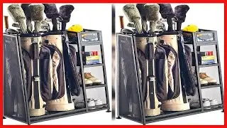Suncast Golf Bag Garage Organizer Rack - Golf Equipment Organizer Storage