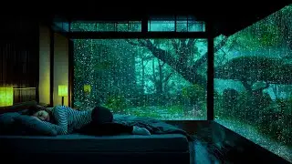 3 Hours Relaxing Sleep with Rain Sounds - Peaceful Rain & thunder in the Warm Bedroom, Stress Relief