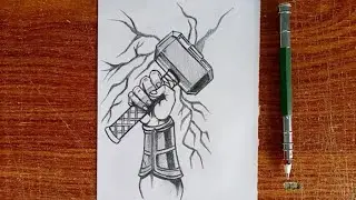 How to Draw Thor&rsquo;s Hammer Easy | Step by Step for Beginners