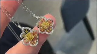 Fancy Yellow Diamond Cushion Shape Gemstone 0.18 Cts  with 0.36 Cts Diamond