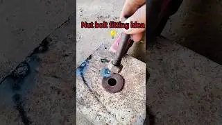 Loha ke plate per nut bolt 🔩 fitting idea 💡! #viral #welding #shortvideos , A jugaad 05