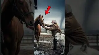 The Loyal Wolf Senses Danger &mdash; Helps Horse Escape Tornado #dog #rescue #animals