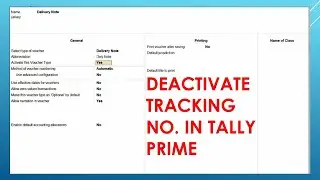 Deactivate Tracking No In Tally Prime - HOW TO DISABLE TRACKING NO SALES & PURCHASE IN TALLY PRIME