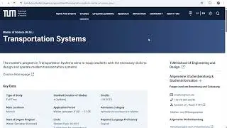 Study in Germany - Infrastructure Planning and Transportation System Master Program