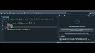 Python Programmieren| Zahlensystemumwandlung ganze Zahl in Dual Oktal Hexadezimal