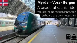 Local train Myrdal - Voss - Bergen (Norway). Vossebanen by VY, a beutiful scenic railway journey