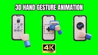 Hand Gestures 3D Animation. Blender || Green screen