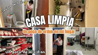 LIMPIEZA DE CASA✨|Limpieza del baño, puertas, pisos🧼+ por fin aretes de la👶 #limpieza #rutina #hogar