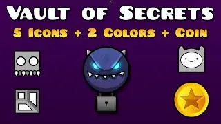 Vault of Secrets ALL CODES (5 Icons + 2 Colors + Coin) | Geometry Dash