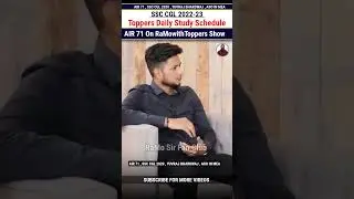 toppers daily study schedule📝🔥AIR 71 , SSC CGL 🔥