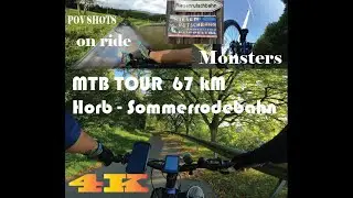MTB tour Horb-Riesenrutschbahn Poppeltal . 4K + Sommerrodelbahn Fahrt 67 km Schwarzwald - Germany !!