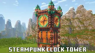 How to build Steampunk Clock Tower - Minecraft tutorial