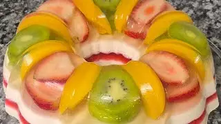 Gelatina de fresa🍓durazno🍑y kiwi🥝 