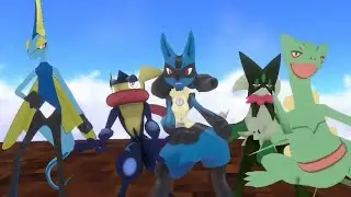 Shinjinrui [Pok&eacute;mon MMD] Inteleon, Greninja, Lucario, Meowscarada & Sceptile